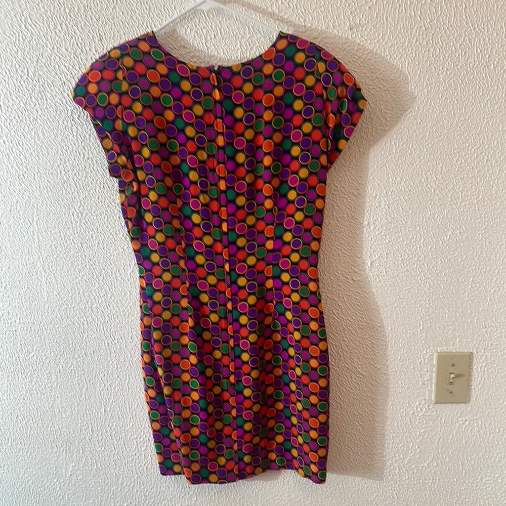 Harold's Vintage Colorful Polka Dot Mini Dress - Picture 4 of 13